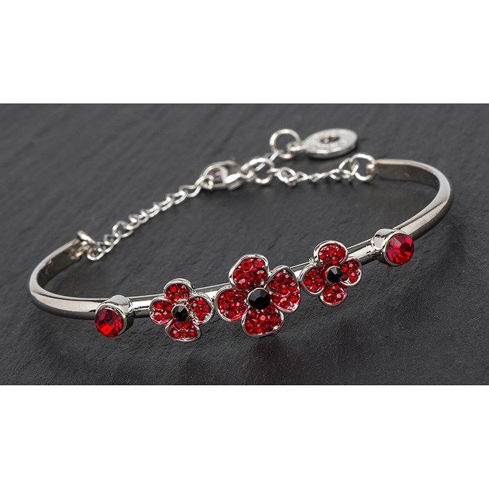 Equilibrium Poppy Ornate Silver Plated Bangle 