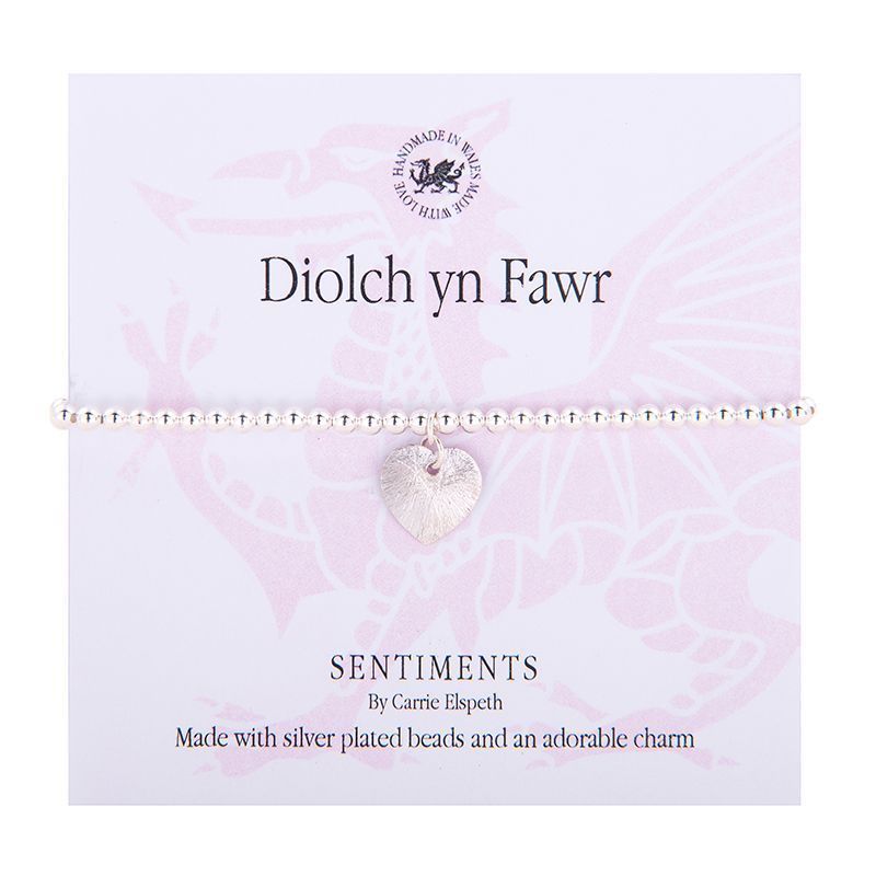 Carrie Elspeth Bracelet 'Diolch yn Fawr / Thank you' Gift Card Wales Charm 