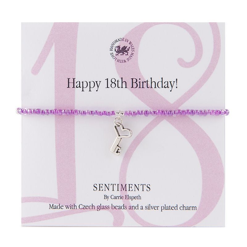Carrie Elspeth Bracelet 'Happy 18th Birthday' Sentiment Gift Card