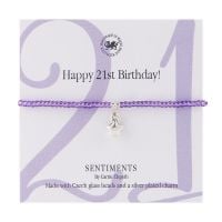 Carrie Elspeth Bracelet 'Happy 21st Birthday' Sentiment Gift Card