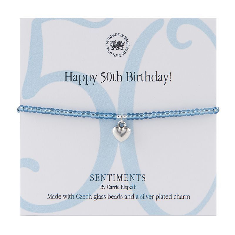 Carrie Elspeth Bracelet 'Happy 50th Birthday' Sentiment Gift Card