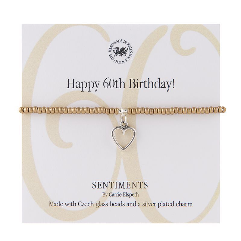 Carrie Elspeth Bracelet 'Happy 60th Birthday' Sentiment Gift Card