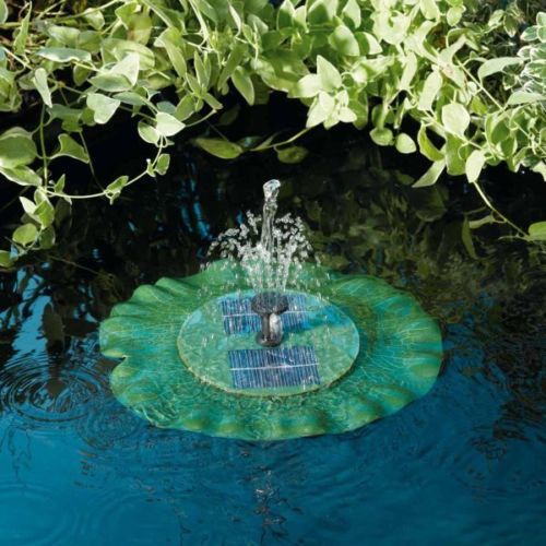 Solar Powered Lily Pad Floating Fountain