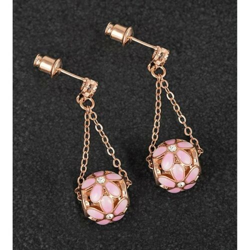 Equilibrium Rose Gold Plated Flower Ball Earrings