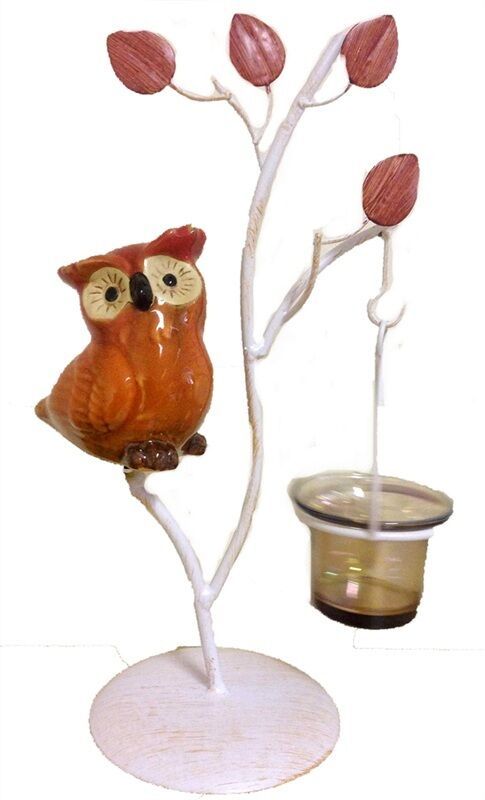 Fabulous Brown Owl on Stand 1 Cup  Tealight Candle Holder 