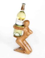 Abstract Woman Bottle Holder Wine Hand Carved