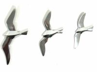 3 Aluminium Flying Seagulls Wall Art
