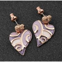 Equilibrium Heather Tones Swirly Heart Earrings