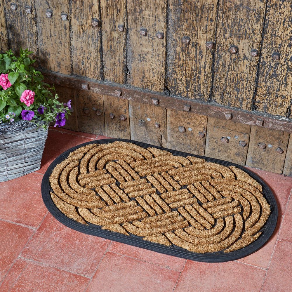 Celtic Knot Oval Coir & Rubber Doormat