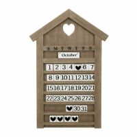 Wooden House Heart Letter Board Perpetual Calendar
