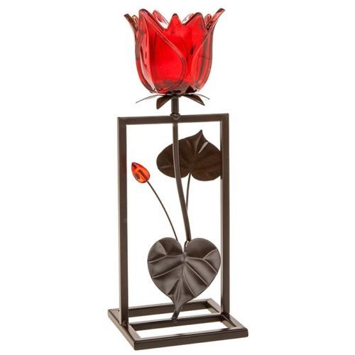 Soft Glow Red Tulip Tealight Candle Holder