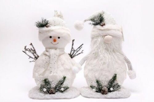 Set of 2 Medium Santa & Snowman