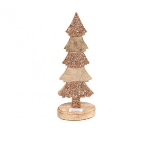 Wooden Copper Jeweled Christmas Tree
