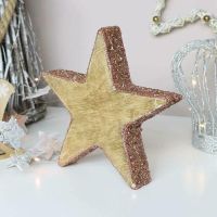 Wooden Copper Jeweled Christmas Star