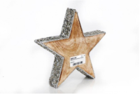 Wooden Silver Jeweled Christmas Star