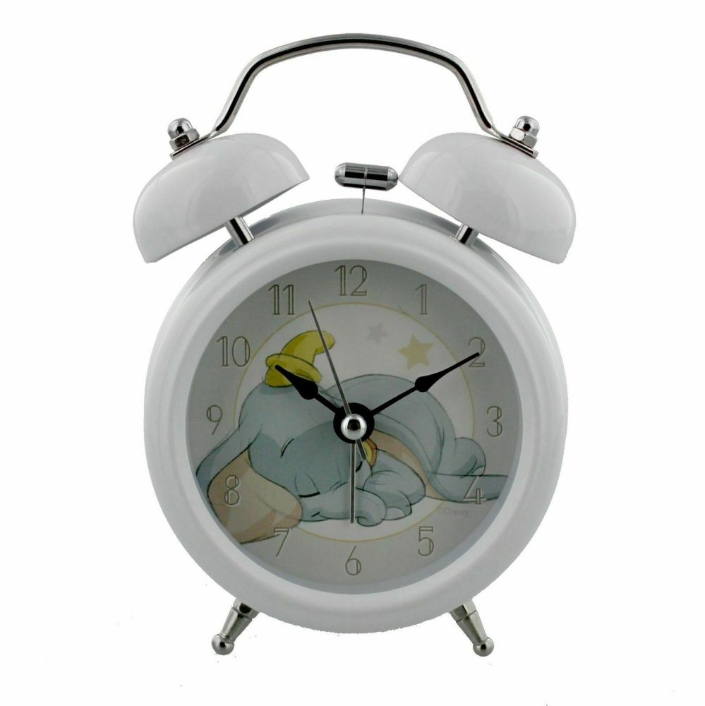 Disney Baby White Light Up Bell Alarm Clock with Dumbo Clock Face