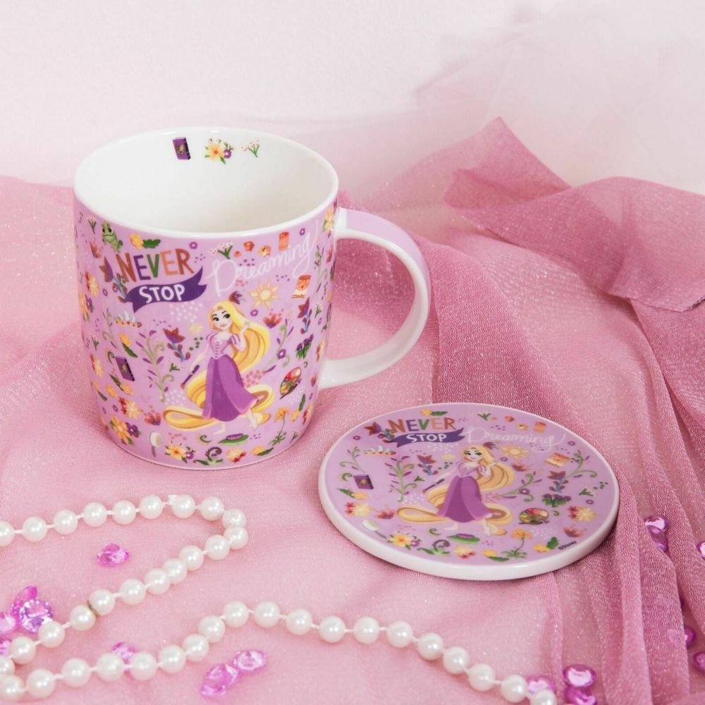 DISNEY Princess Rapunzel Mug and Coaster Set Cup Gift Boxed Set