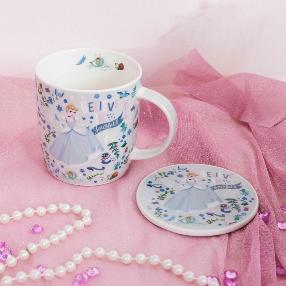 DISNEY Princess Cinderella Mug and Coaster Set Cup Gift Boxed Set