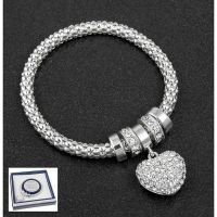 Equilibrium Diamante Heart Charm Bracelet
