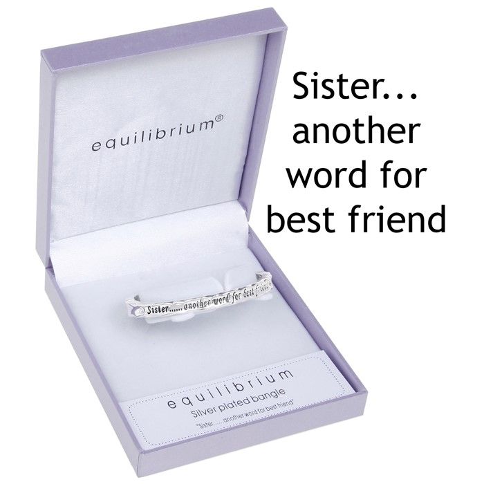 Equilibrium Sister Silver Plated Sentiment Bracelet