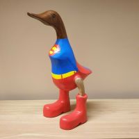 Wooden Super Hero Ducks Bamboo Root - Superman