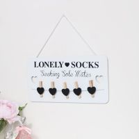Lonely Socks Seeking Sole Mates Laundry Organiser Hanging Sign