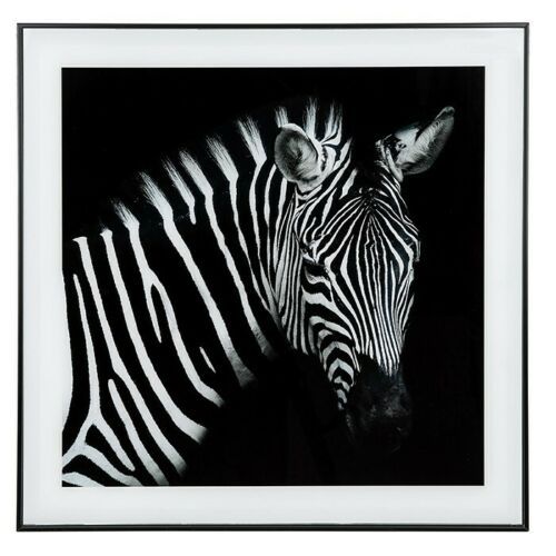 Zebra Framed Picture Wall Hanging 50x50cm