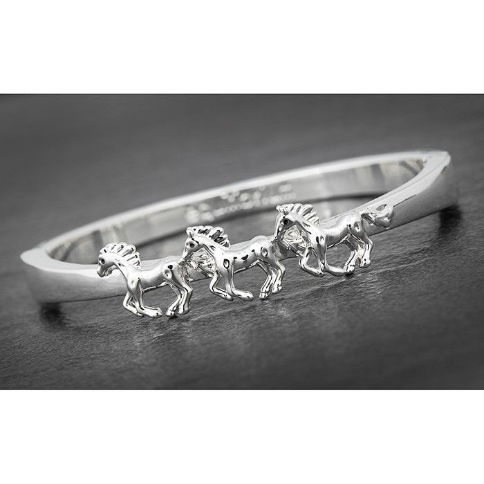 Equilibrium Country Silver Plated Horse Bangle