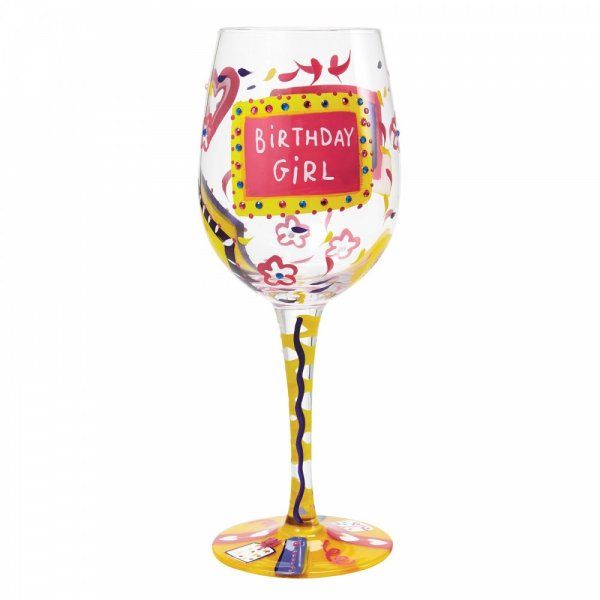 Lolita Gift Boxed Birthday Girl Wine Glass Gift Hand Painted