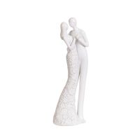 White Kissing Ceramic Couple Figurine Ornament