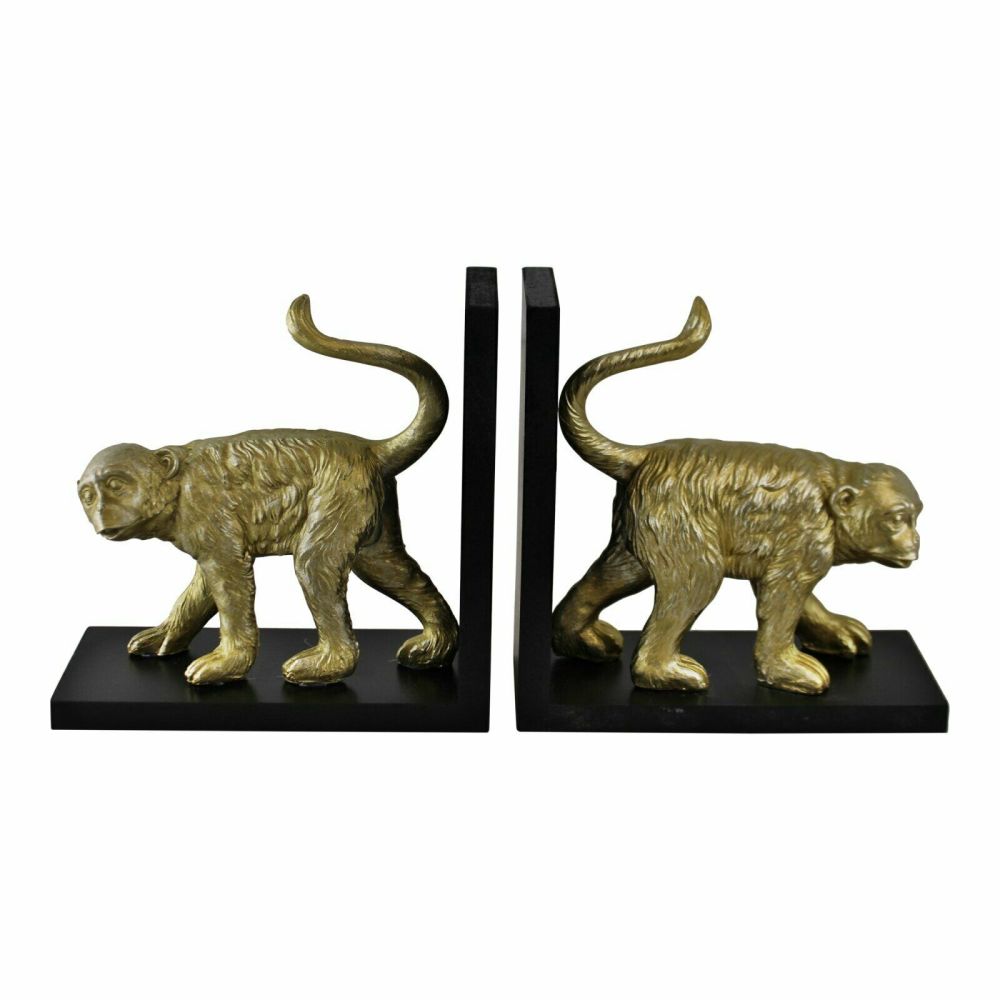 Pair Of Golden Monkey Bookends 