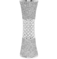 Stunning Large Ceramic Silver Sparkle 34cm Vase Bling Crushed Diamante