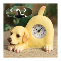 Yellow Labrador Dog Mantel Clock With Wagging Tail