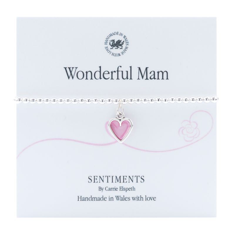 Carrie Elspeth Bracelet "Wonderful Mam" Gift Card Wales