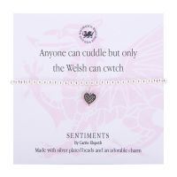 Carrie Elspeth Bracelet '..Only the Welsh can Cwtch' Gift Card Wales Charm 