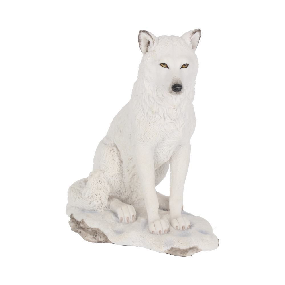 Superb "Ghost Wolf" White Wolf Figurine Statue Ornament