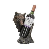 Bronze Call of the Wine Wolf Hand Painted Resin Wine Bottle Holder 