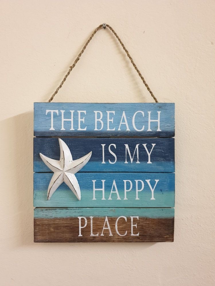 The Beach is my Happy Place Wooden Plaque