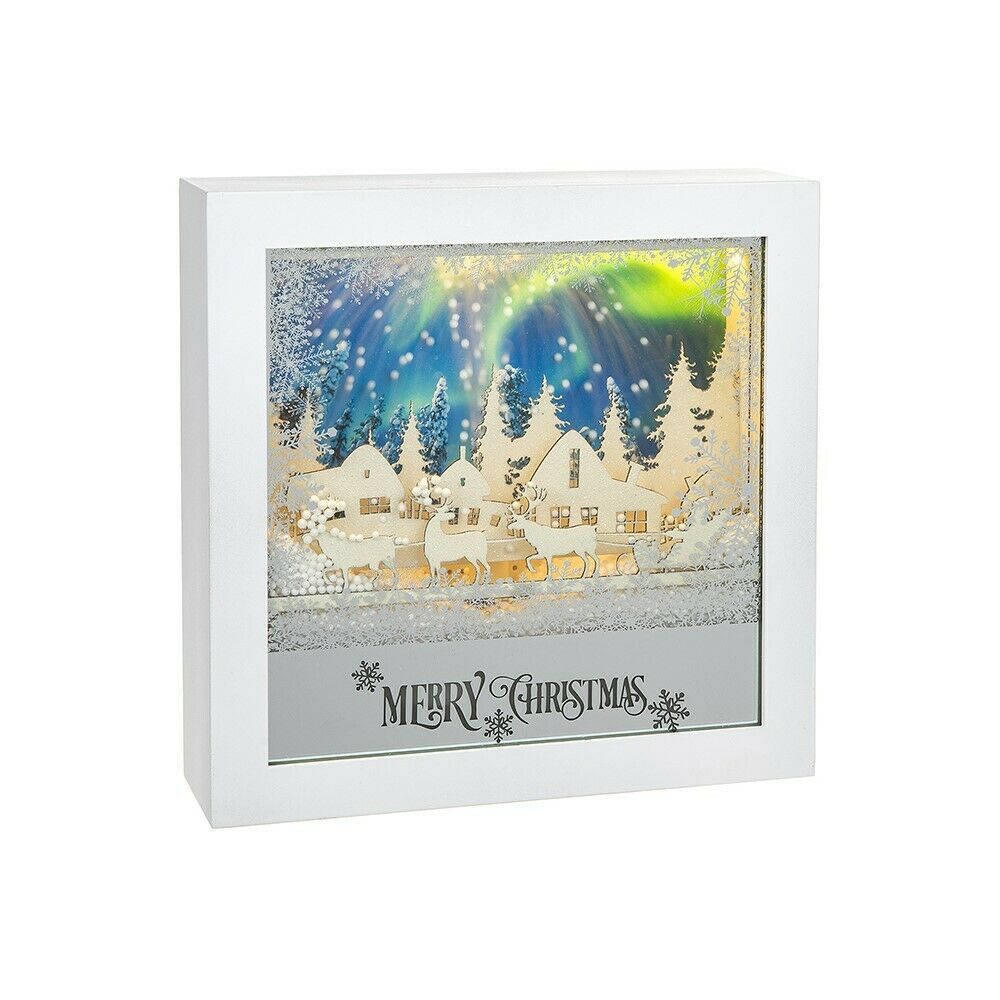 LED Musical Square With Moving Snow White Xmas 