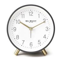 Wm. Widdop Alarm Clock Metal Feet Light & Snooze - Grey