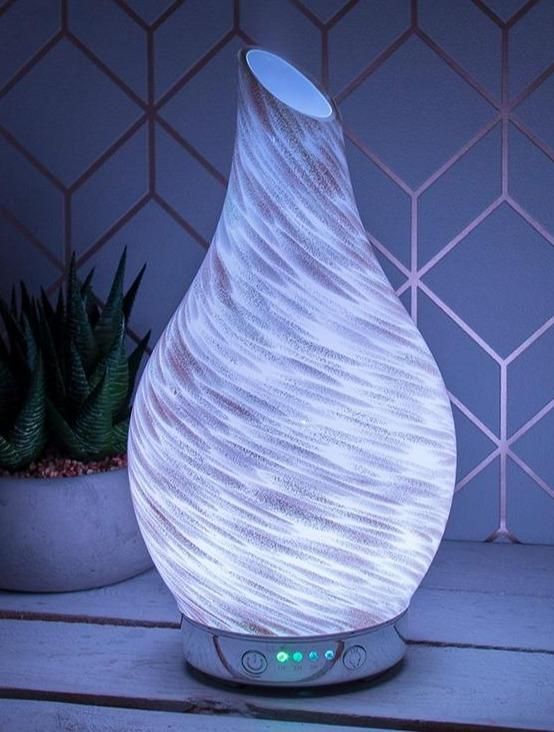 Ultrasonic Colour Changing Glitter Humidifier Diffuser Lamp  Air Mist Purif