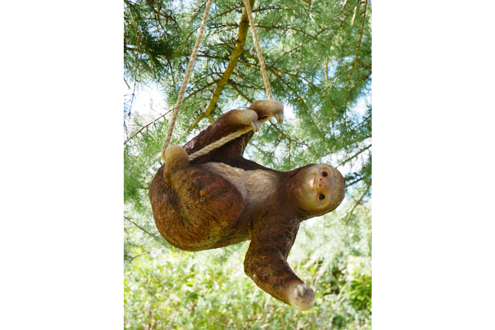 Quirky Climbing Sloth Swinging On Rope Garden Tree Ornament Statue Decoration