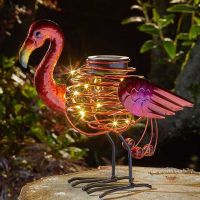 Solar Powered Flamingo Spiralight