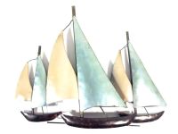 Metal Wall Art - 3 Sail Boats At Sea