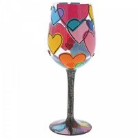 Lolita Gift Boxed Love Is All Around Us Wine Glass Gift Hand Painted