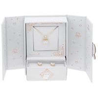 Equilibrium Gold Plated Crystal Heart Necklace & Earrings Gift Set