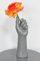 Grey Ceramic Hand Vase / Figurine Ornament