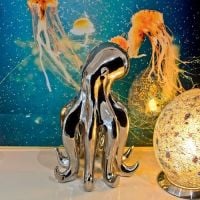 Large Chrome Silver Mirror Finish Octopus Figurine Ornament