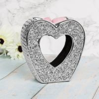 Stunning Ceramic Silver Sparkle Heart Oil Burner Bling Crushed Diamante