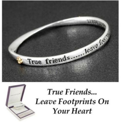 Equilibrium Silver Plated 2 Tone Friends Bangle